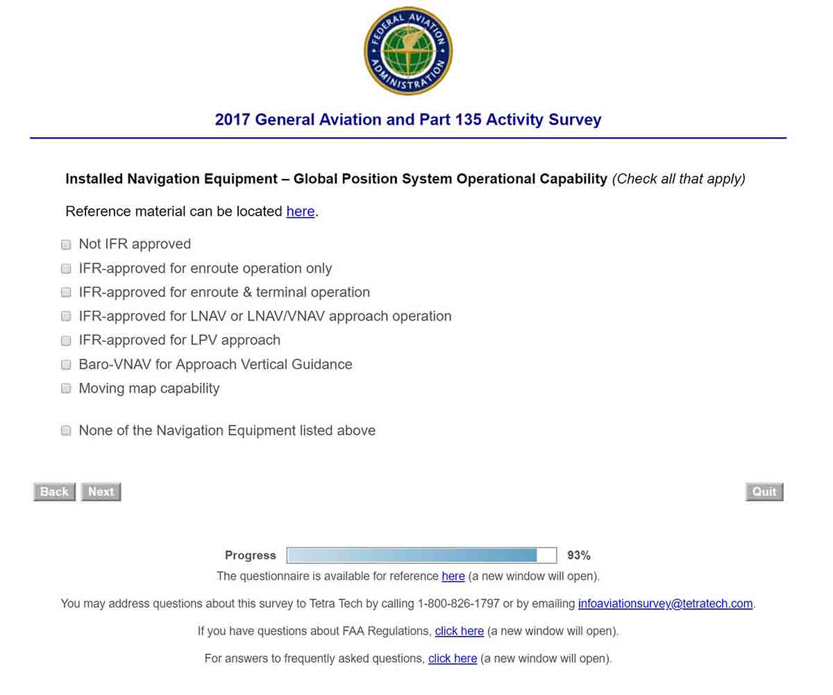 FAA survey