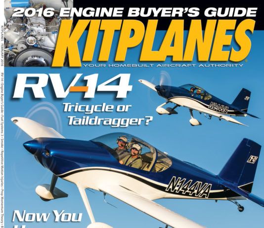 Kitplanes February 2016 cover