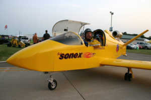 Renowned air show performer Bob Carlton in the SubSonex JSX-2 Personal Jet.