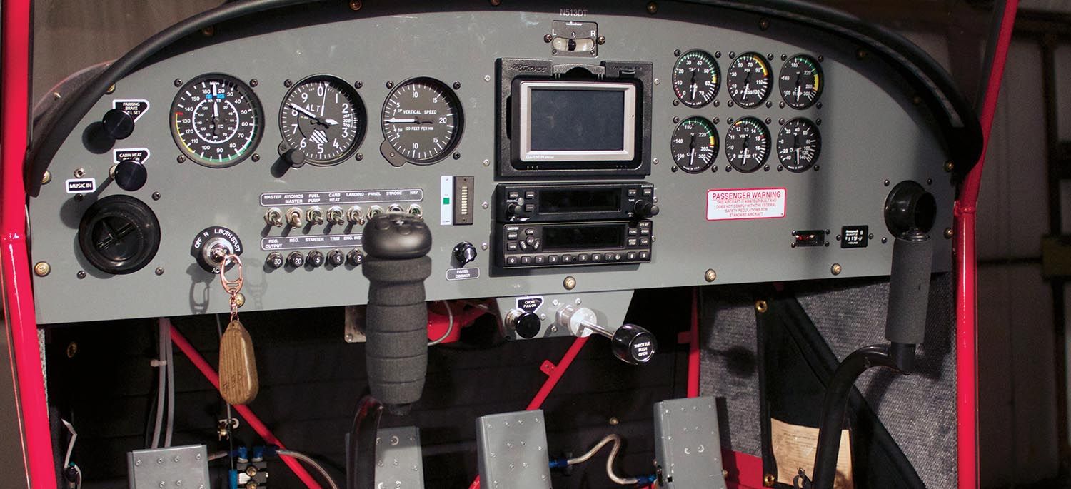 This is a low-cost VFR panel that Randy Schlitter made up for his S-20 demo plane. This shows that a fully functional VFR panel can be made for less that $20,000. What is left unexplained is why so few builders want such a basic panel. You are much more likely to find a new RANS with a panel that costs twice as much.