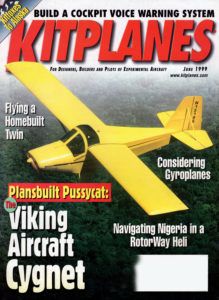 Kitplanes June 1999 cover.